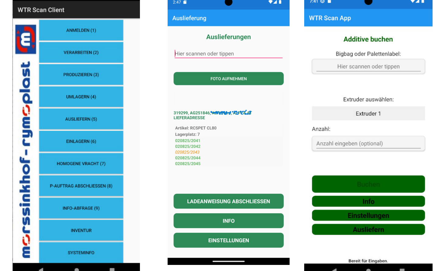 Wasteline scanner app interface